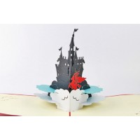Handmade 3d Pop Up Castle Knight Prince Horse Fairy Tale Cartoon Disney Fantasy Birthday Valentines Easter Wedding Father's Day Card For Him
